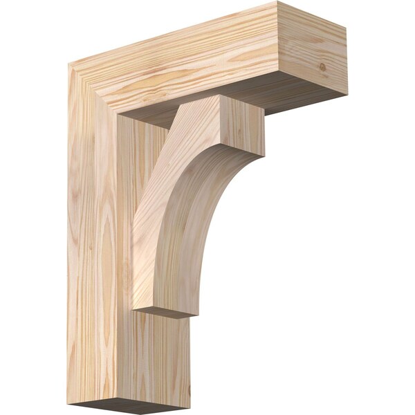 Ekena Millwork Westlake Block Smooth Bracket w/ Offset Brace, Douglas Fir, 5 1/2"W x 14"D x 18"H BKT0604X14X18WTL05SDF - main